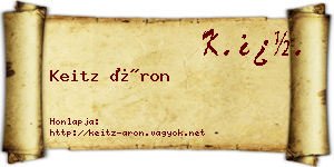 Keitz Áron névjegykártya